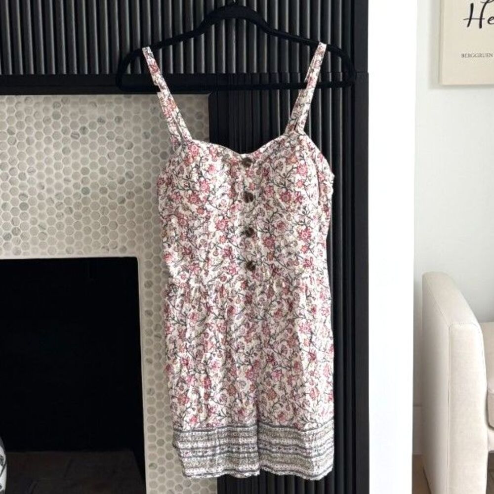 WallFlower Floral Padded Cup Strappy Boho Romper Size M